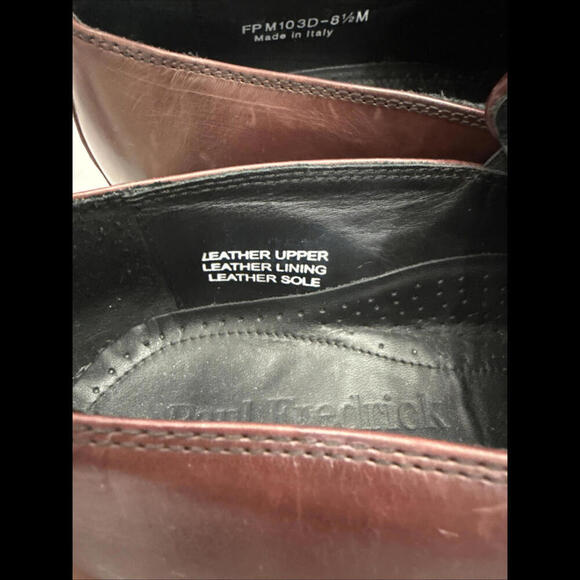 Men's Paul Fredrick Brown Woven Italian Leather Penny Loafers Size 8.5 C… - Picture 6 of 12